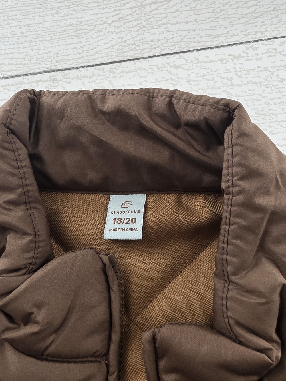 Class Club Quilted Brown Boy's Vest Size 18/20 - Picture 7 of 8